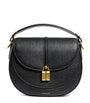 Black Small Leather Siena Saddle Bag