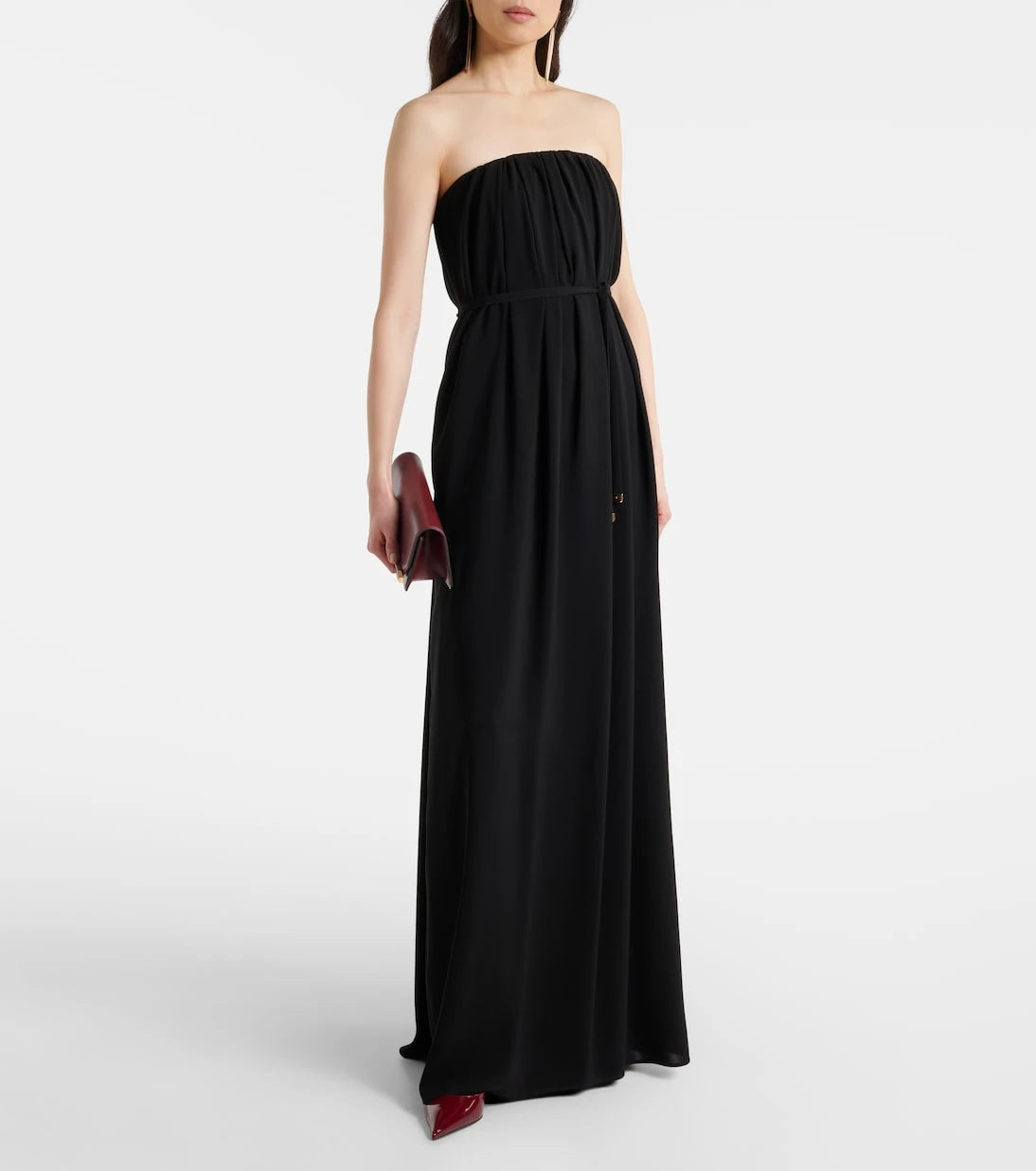 Max Mara - Elegante Sax crêpe strapless gown