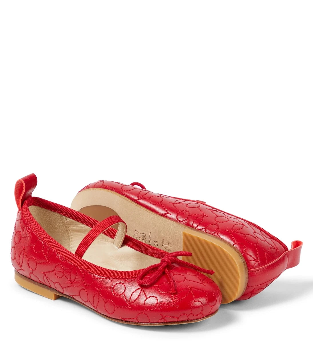 Bonpoint - Embroidered leather ballet flats