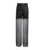 Nensi Dojaka Black Leather Hybrid Wide-Leg Trousers