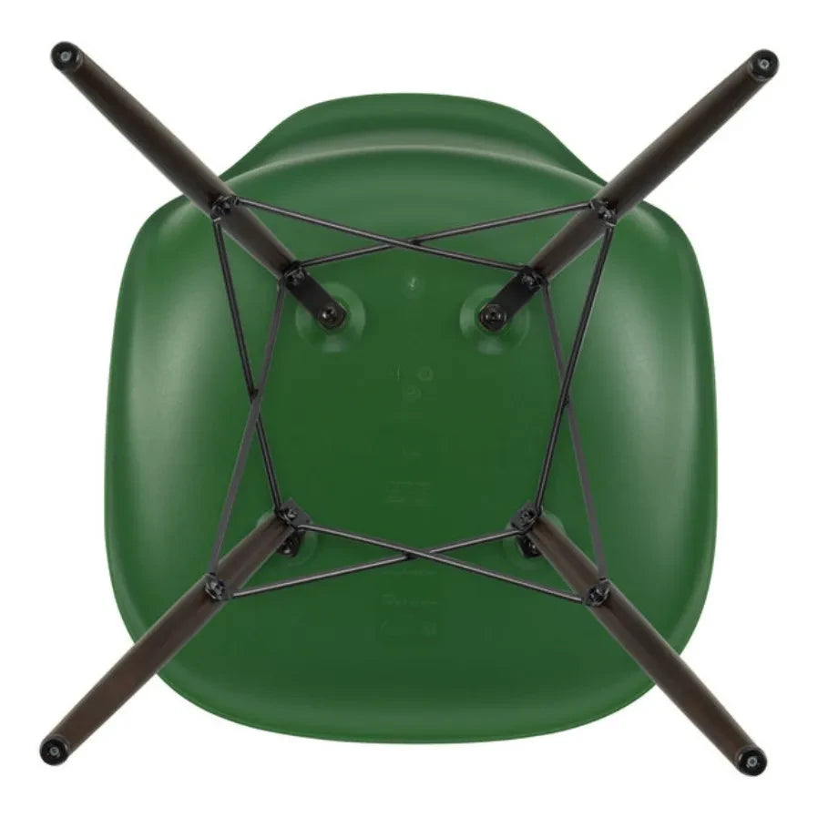 Vitra - DSW plastic chair - maple base - Charles &amp; Ray Eames | Emerald green