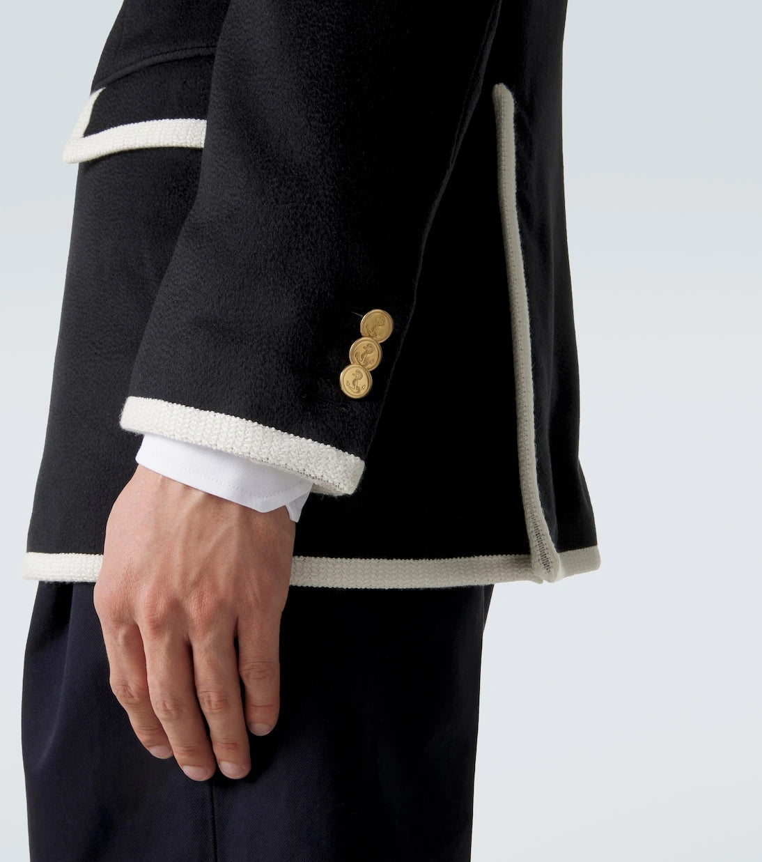 Thom Browne - Embroidered cashmere zibeline blazer