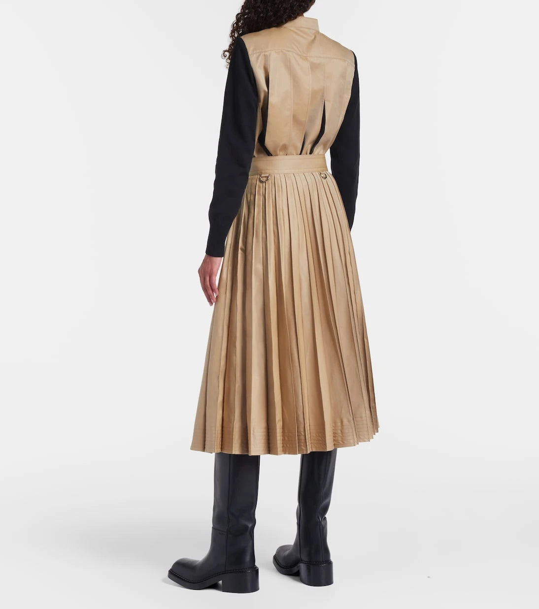 Sacai - Cotton-blend gabardine midi skirt