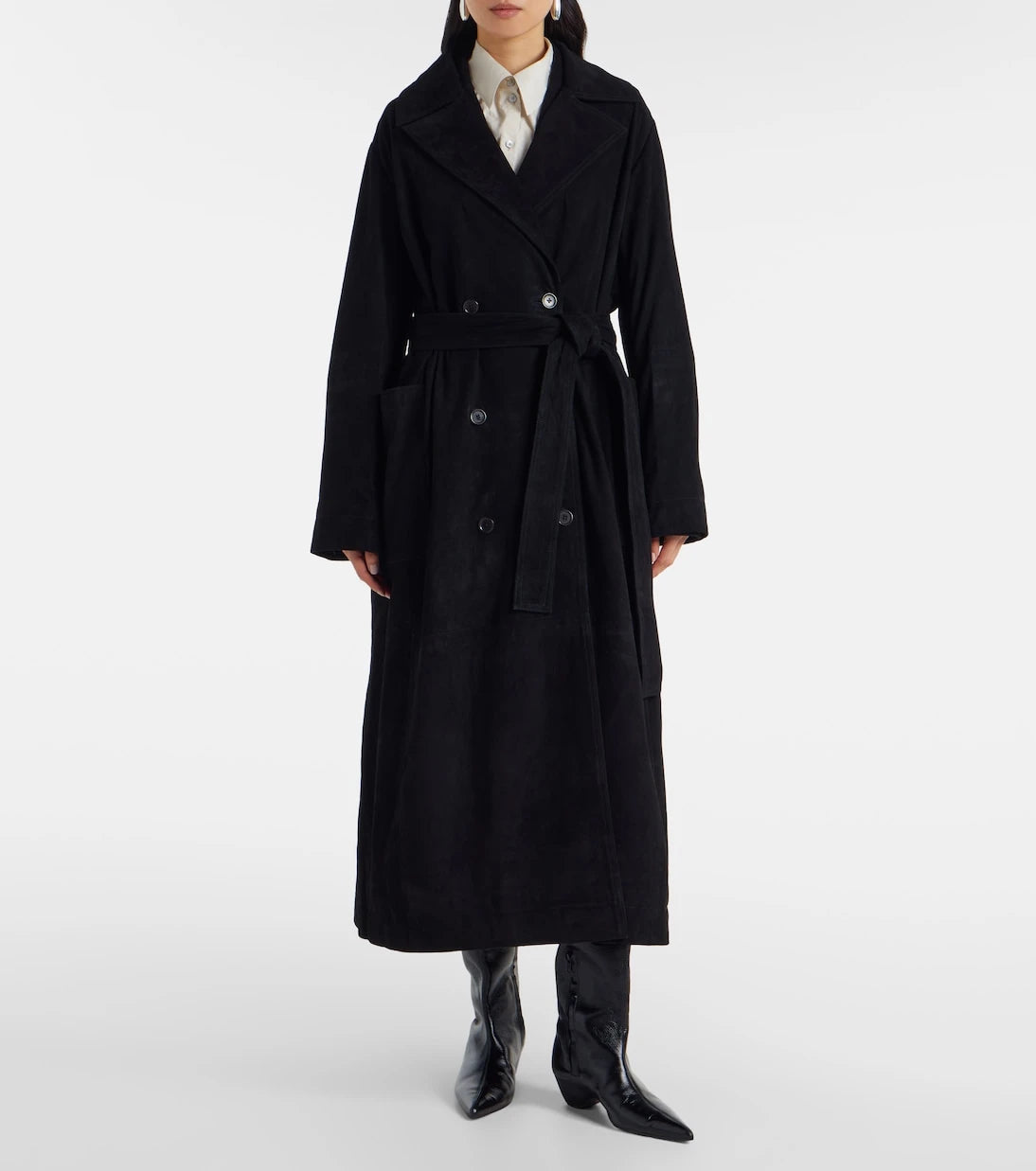 Róhe - Suede wrap coat