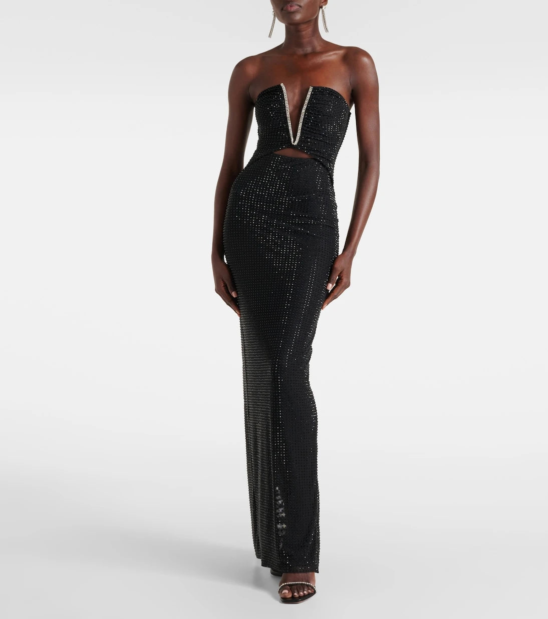 Self-Portrait - Embellished strapless gown