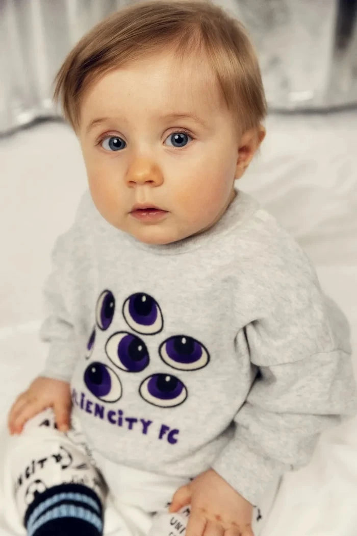Mini Rodini суичър за деца от памук Eyes