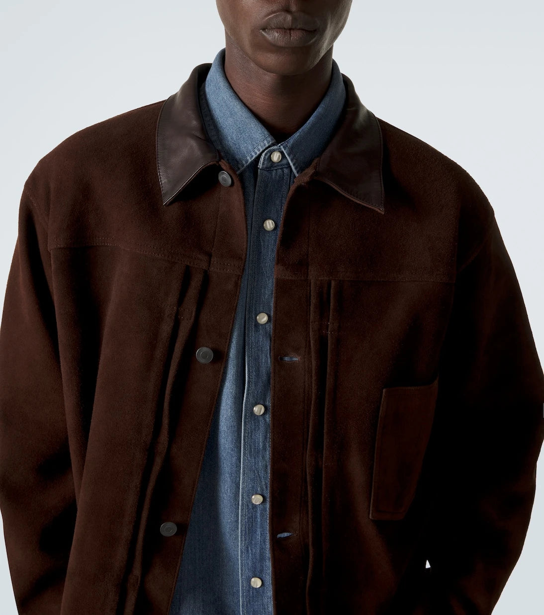 A.Presse - 1st Type leather-trimmed suede jacket