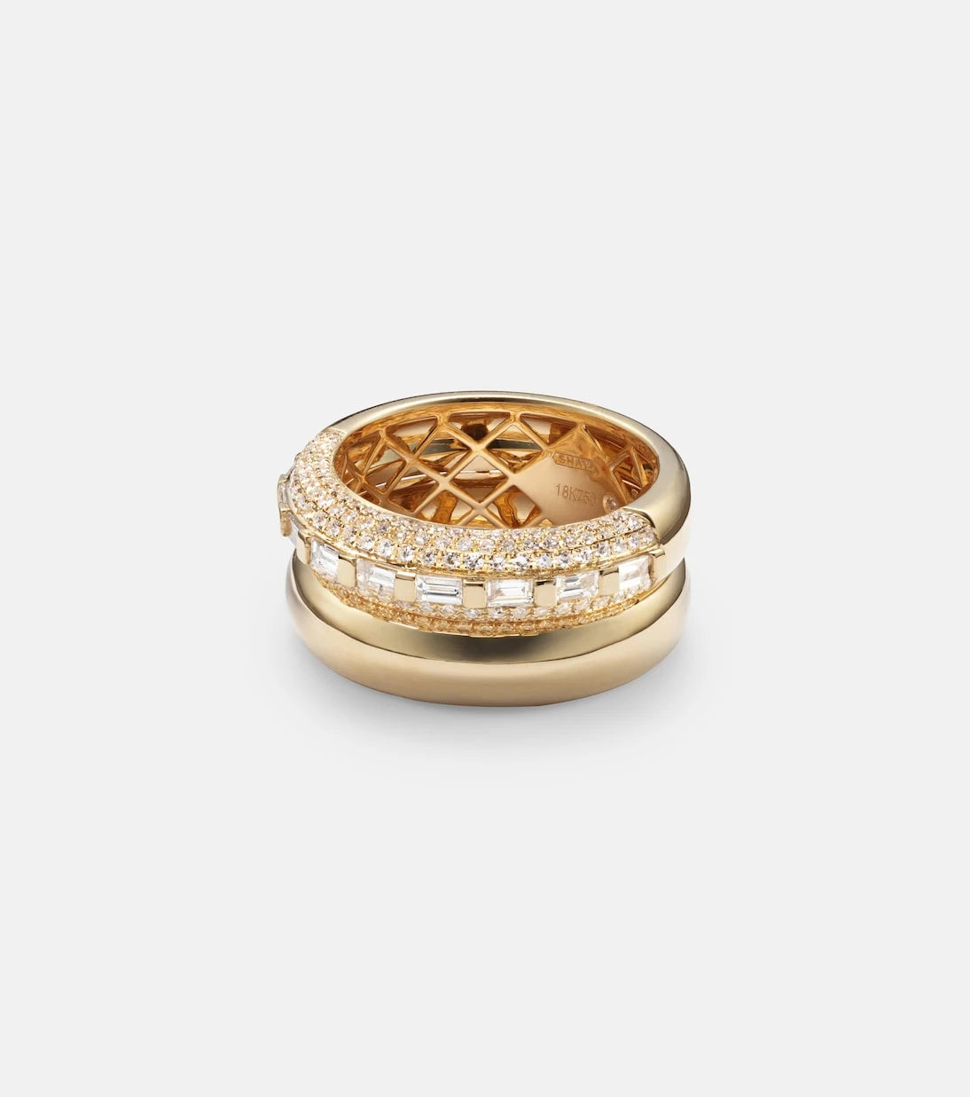 Shay Jewelry - خاتم Orbit من الذهب عيار 18 قيراطًا مرصّع بالألماس
