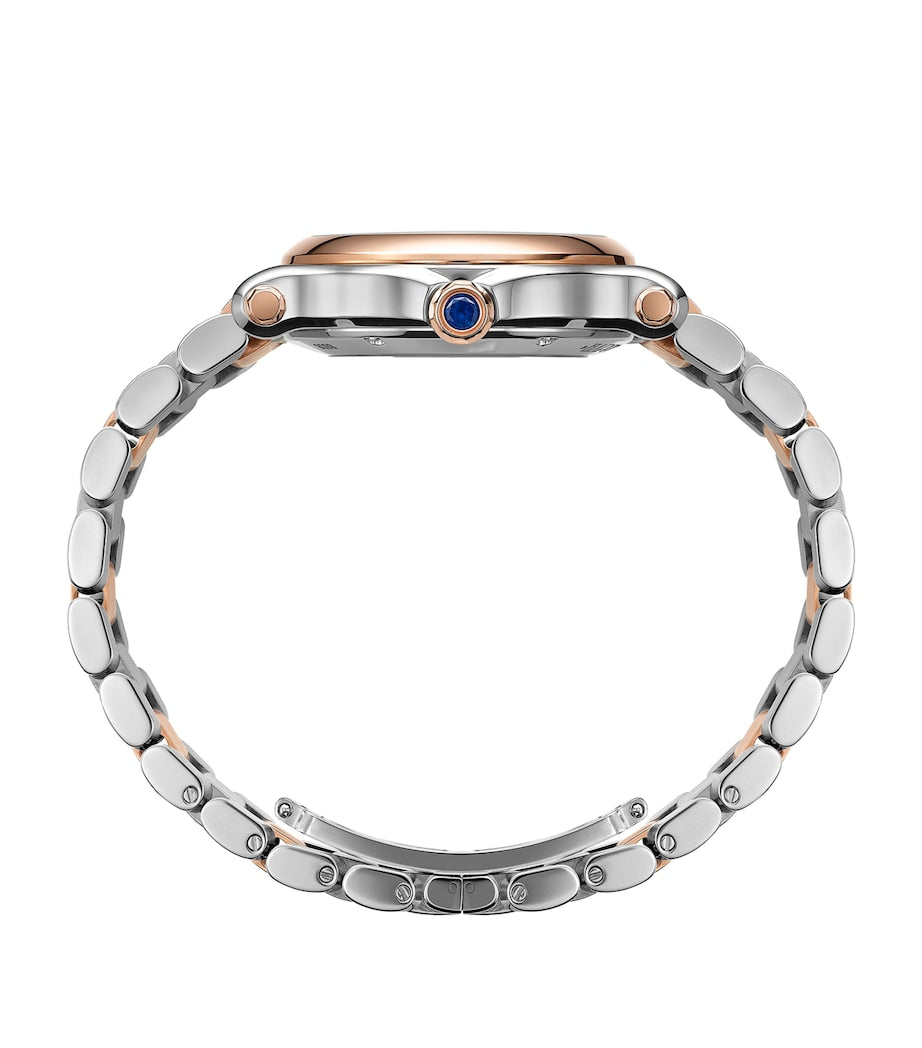 Rose Gold, Stainless Steel and Diamond Happy Sport Automatic Watch 33mm