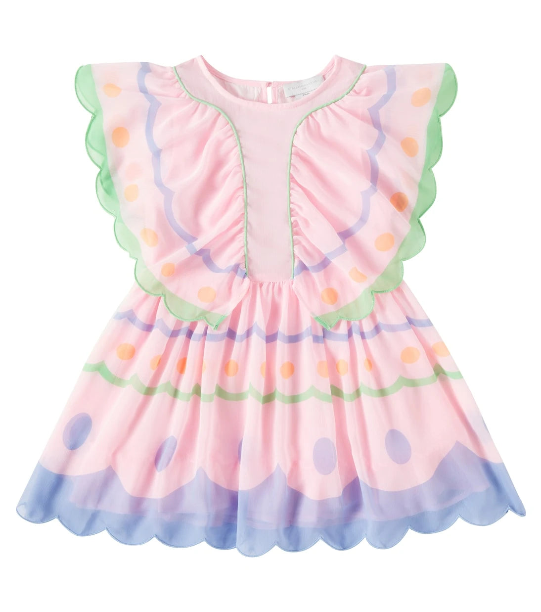 Stella McCartney Kids - Ruffled embroidered dress