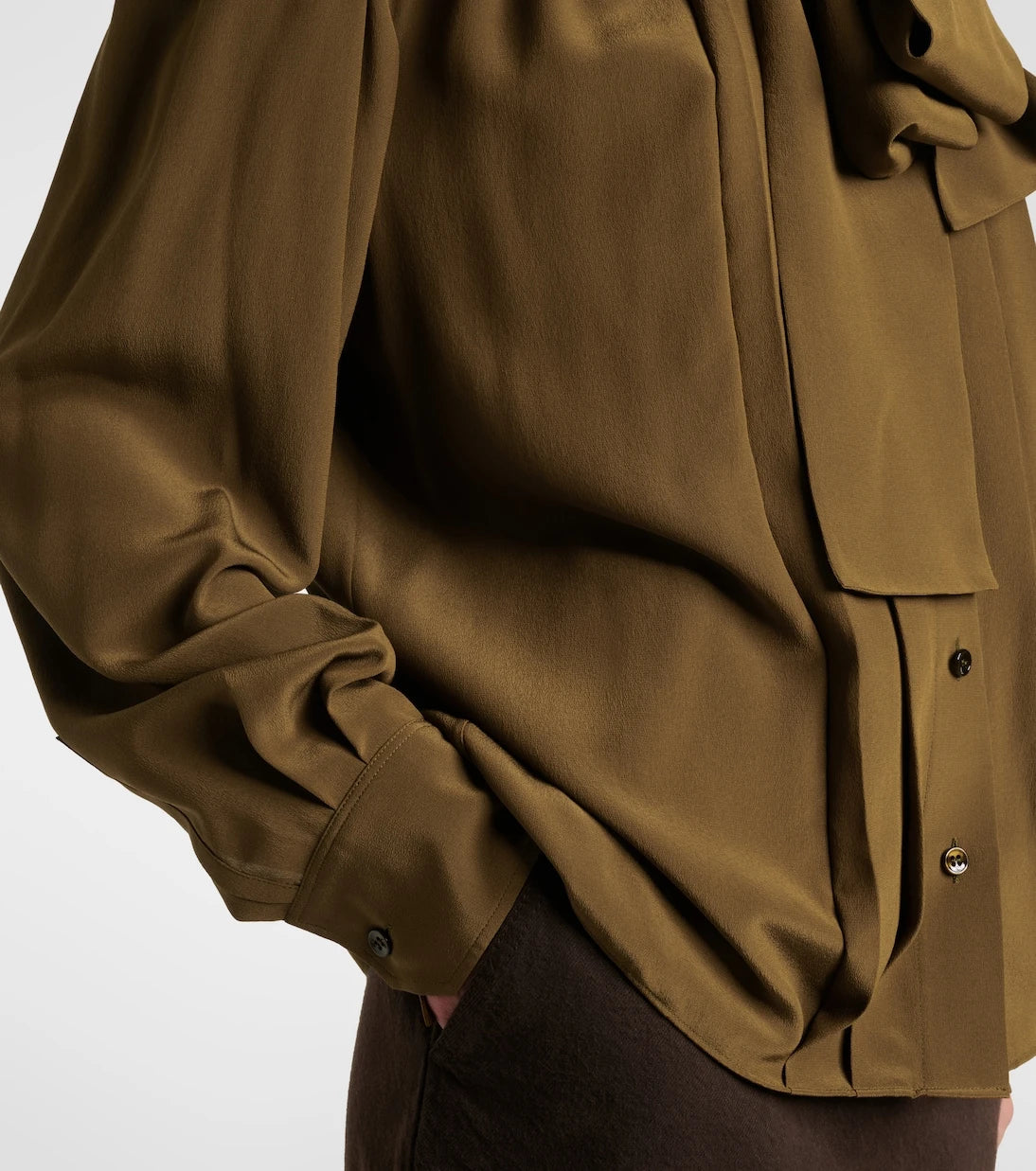 Saint Laurent - Tie-neck silk crêpe de chine blouse