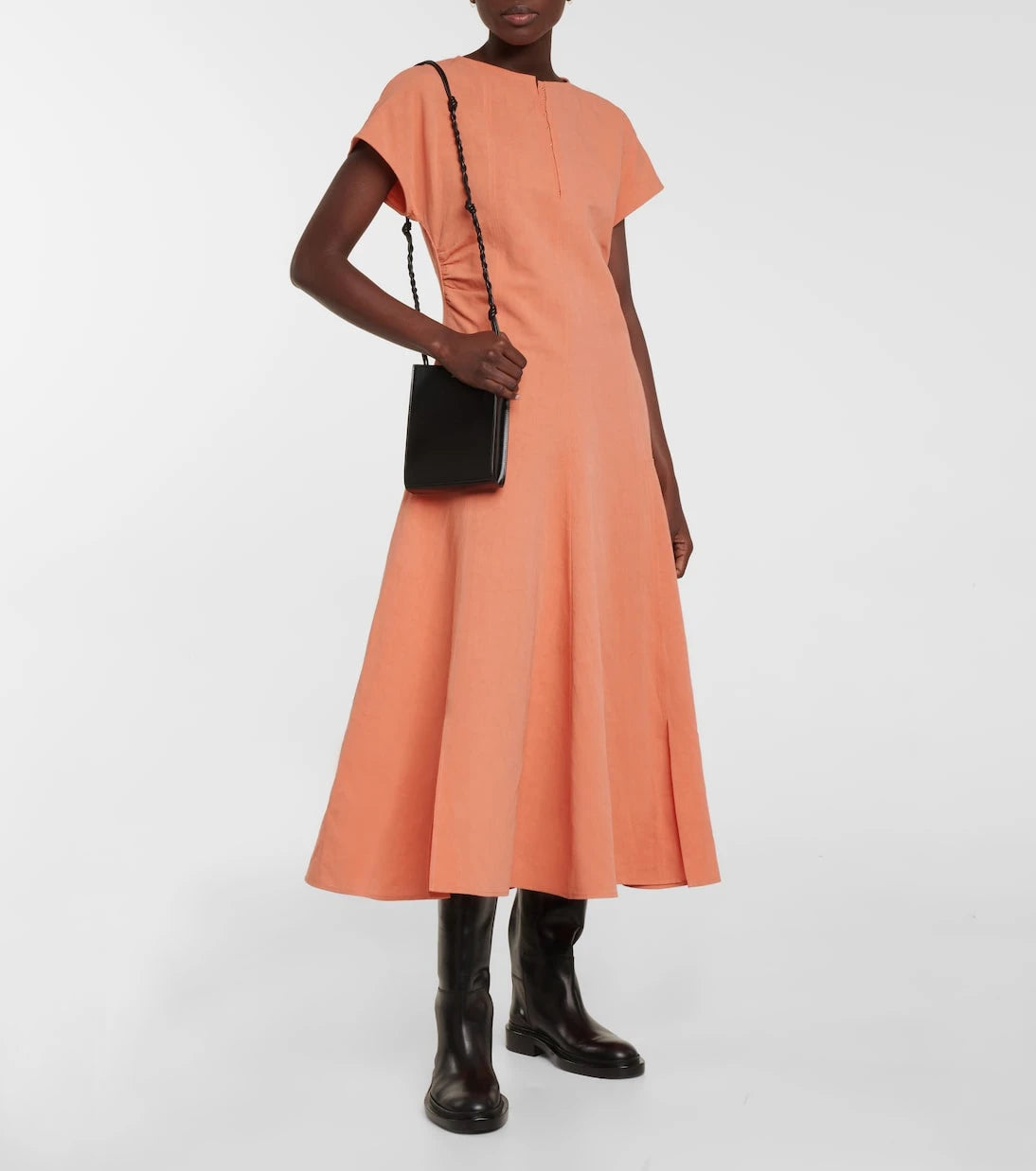 Jil Sander - Cotton and linen midi dress