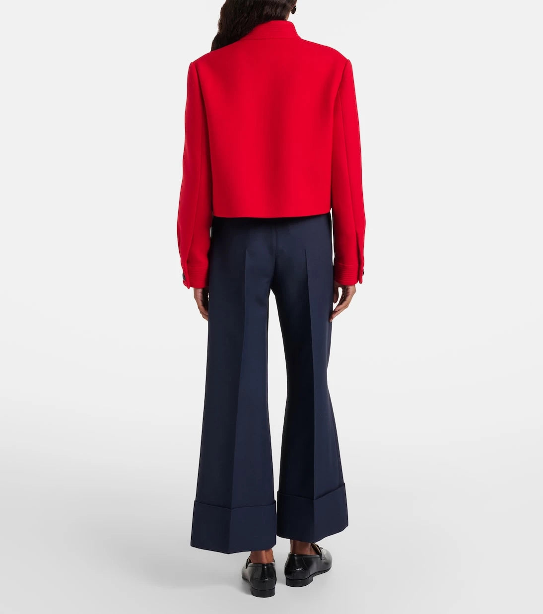 Valentino - Crepe Couture VGold wide-leg pants