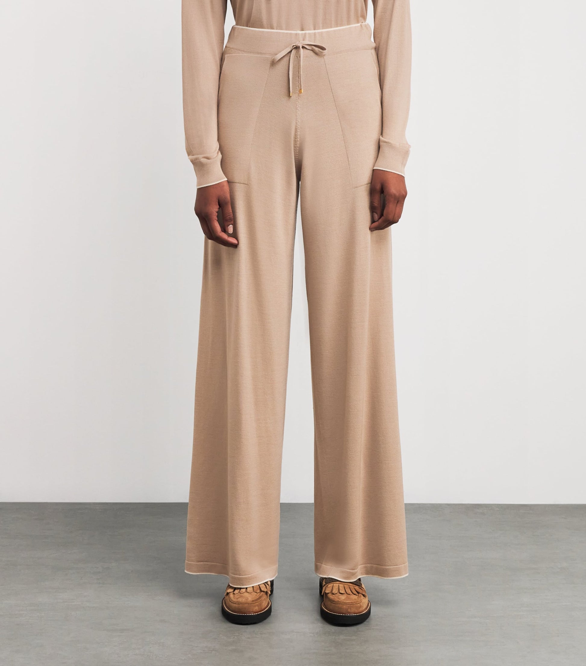 Eleventy Beige Wool Drawstring Trousers