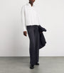 Wool-Blend Straight Leg Trousers NAVY BLUE