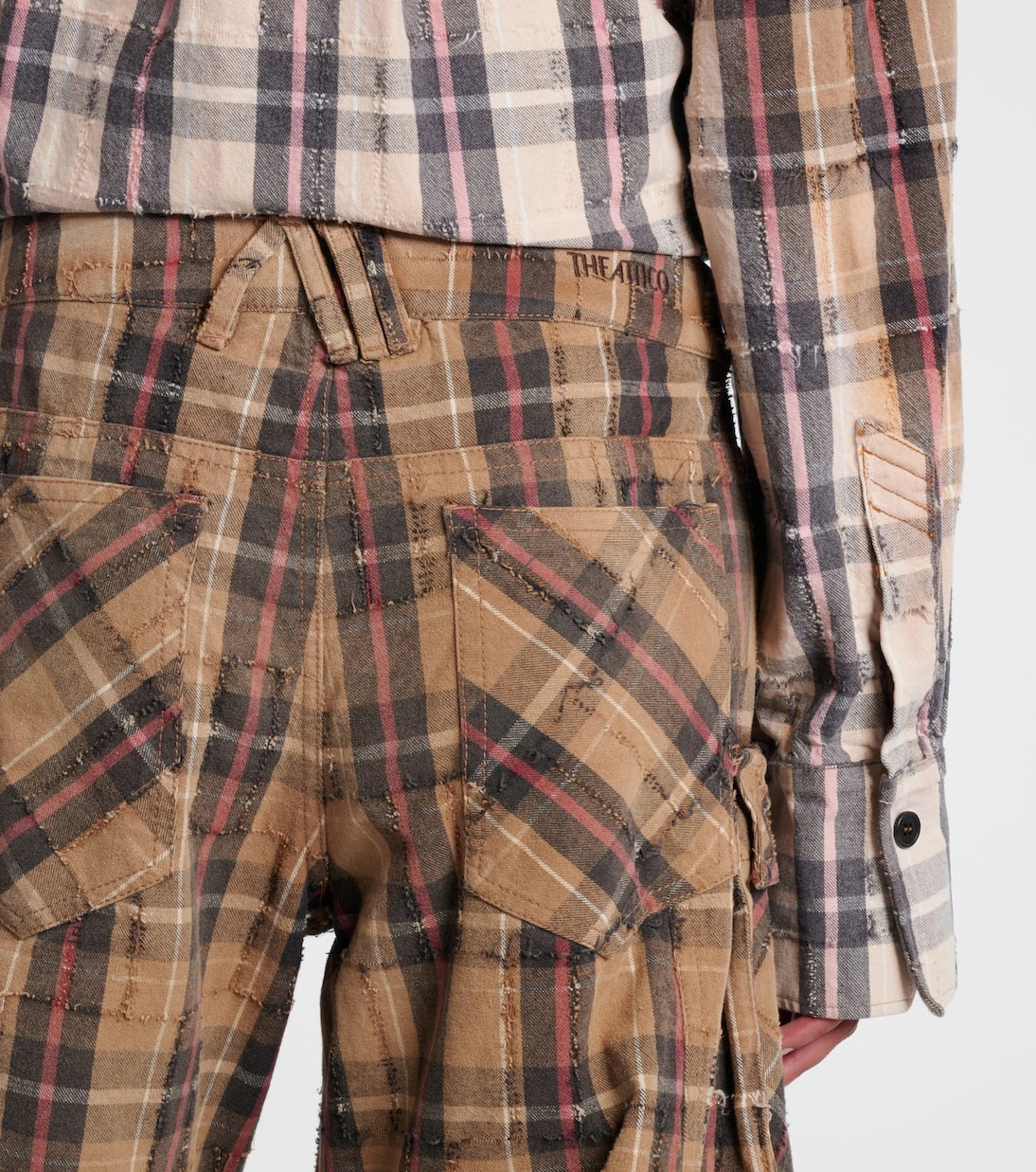 The Attico - Checked cotton flannel cargo pants