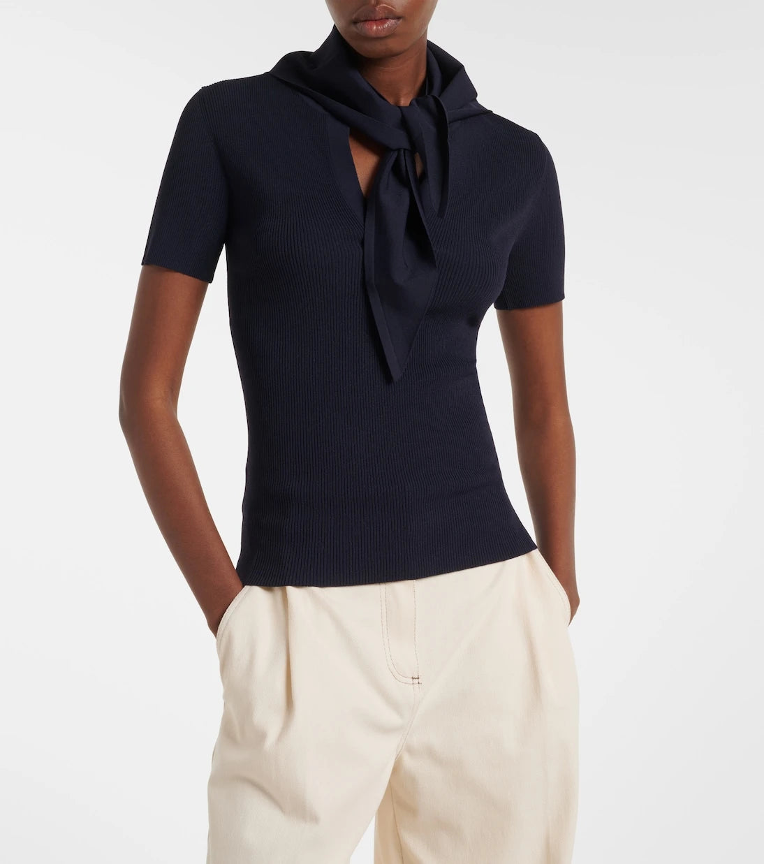 Max Mara - Scarf-detail knitted top