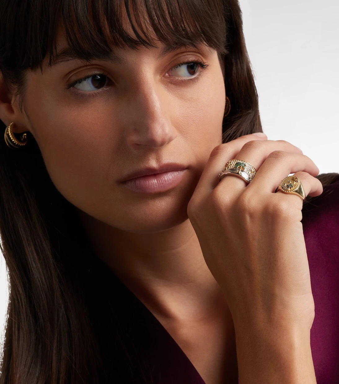 Yvonne Léon - La Plage 9kt gold ring with gemstones