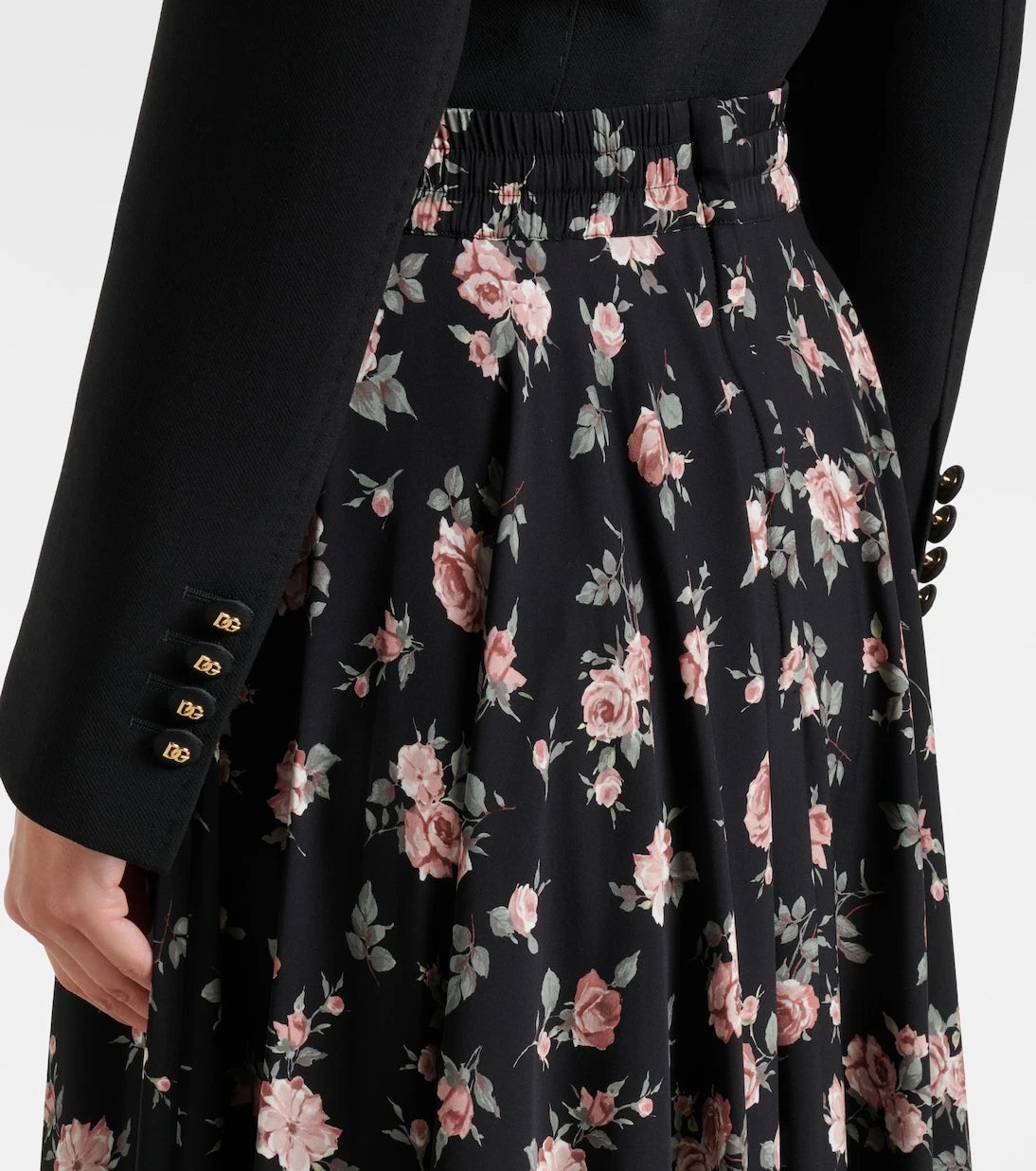 Dolce&Gabbana - Floral silk-blend charmeuse maxi skirt