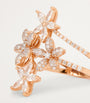 Bee Goddess Rose Gold and Diamond Apple Seed Ring (Size 16.5)
