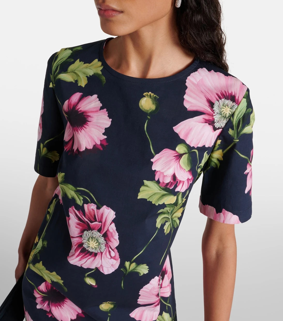 Oscar de la Renta - Floral cotton-blend minidress