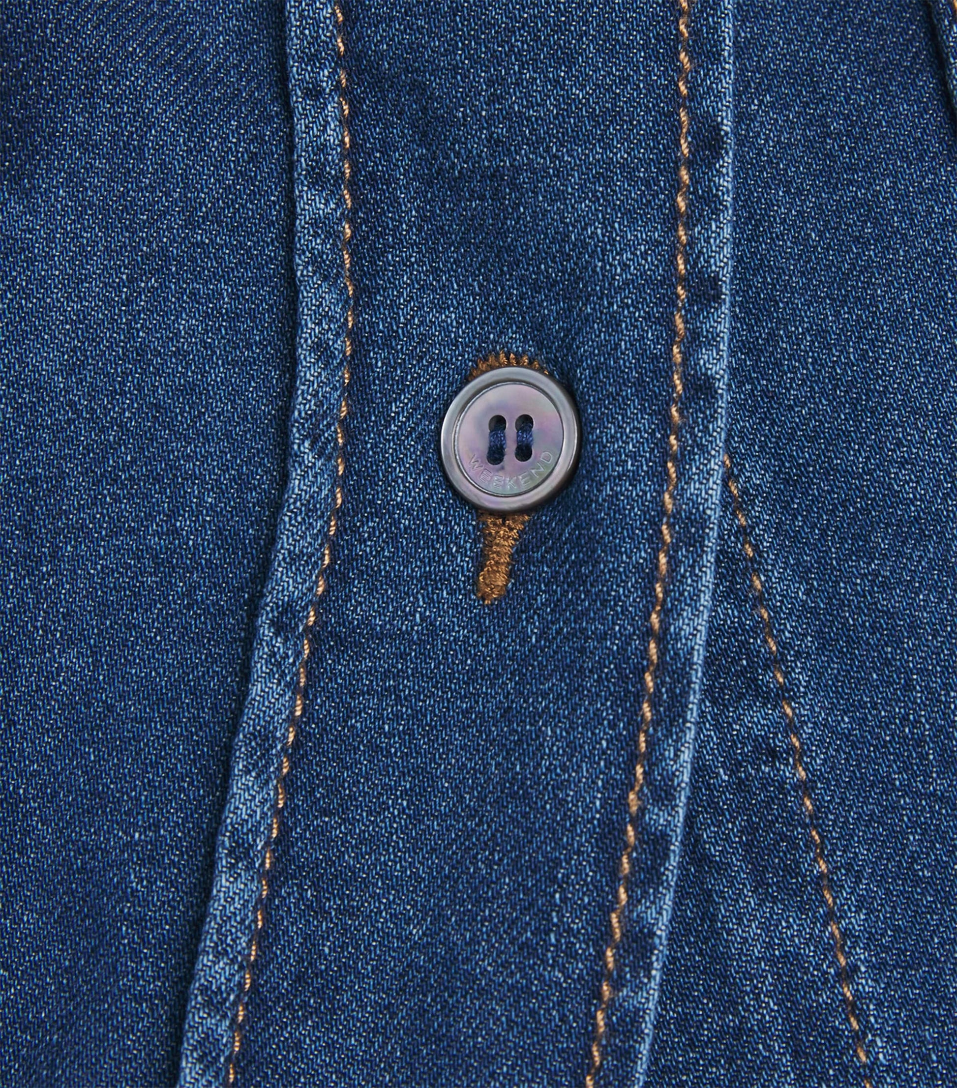 Weekend Max Mara Blue Cropped Denim Shirt