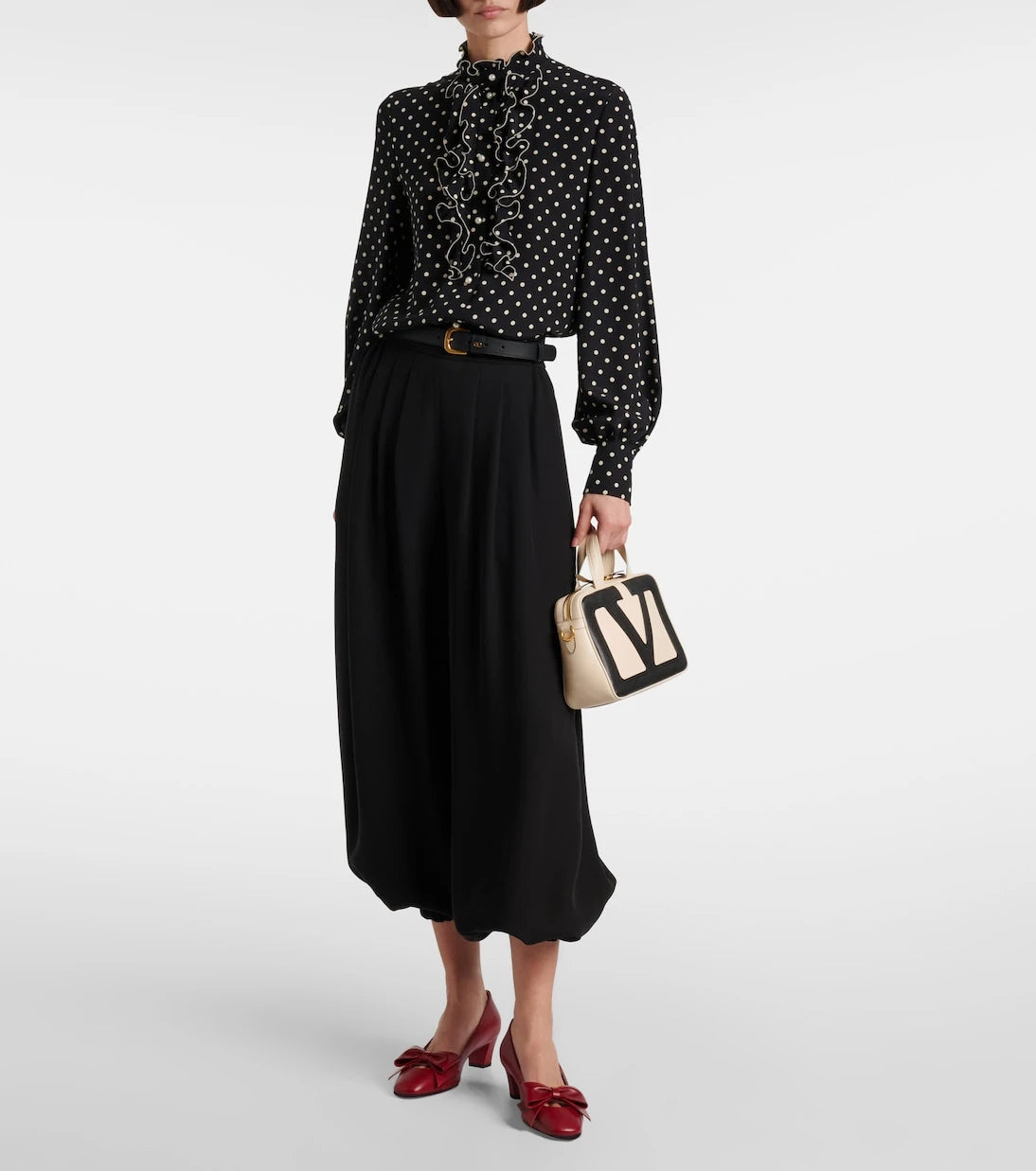 Valentino Garavani - Bowow 45 bow-detail leather pumps