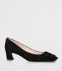 Roger Vivier Black Suede Belle Vivier Trompette Pumps 45