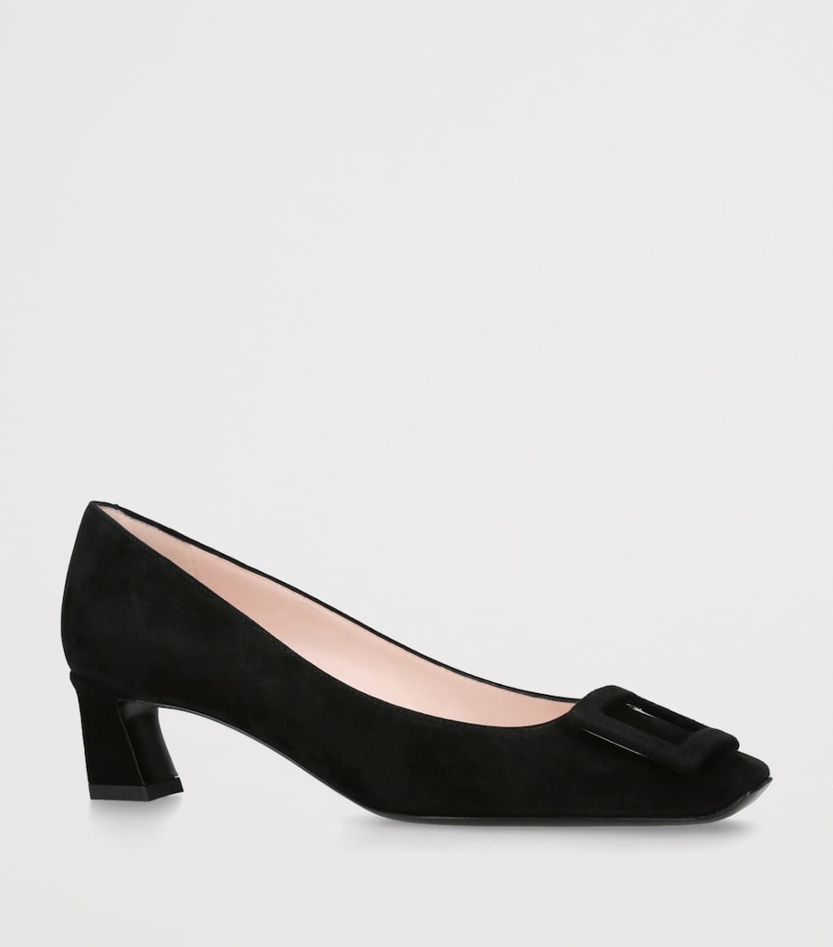 Roger Vivier Black Suede Belle Vivier Trompette Pumps 45