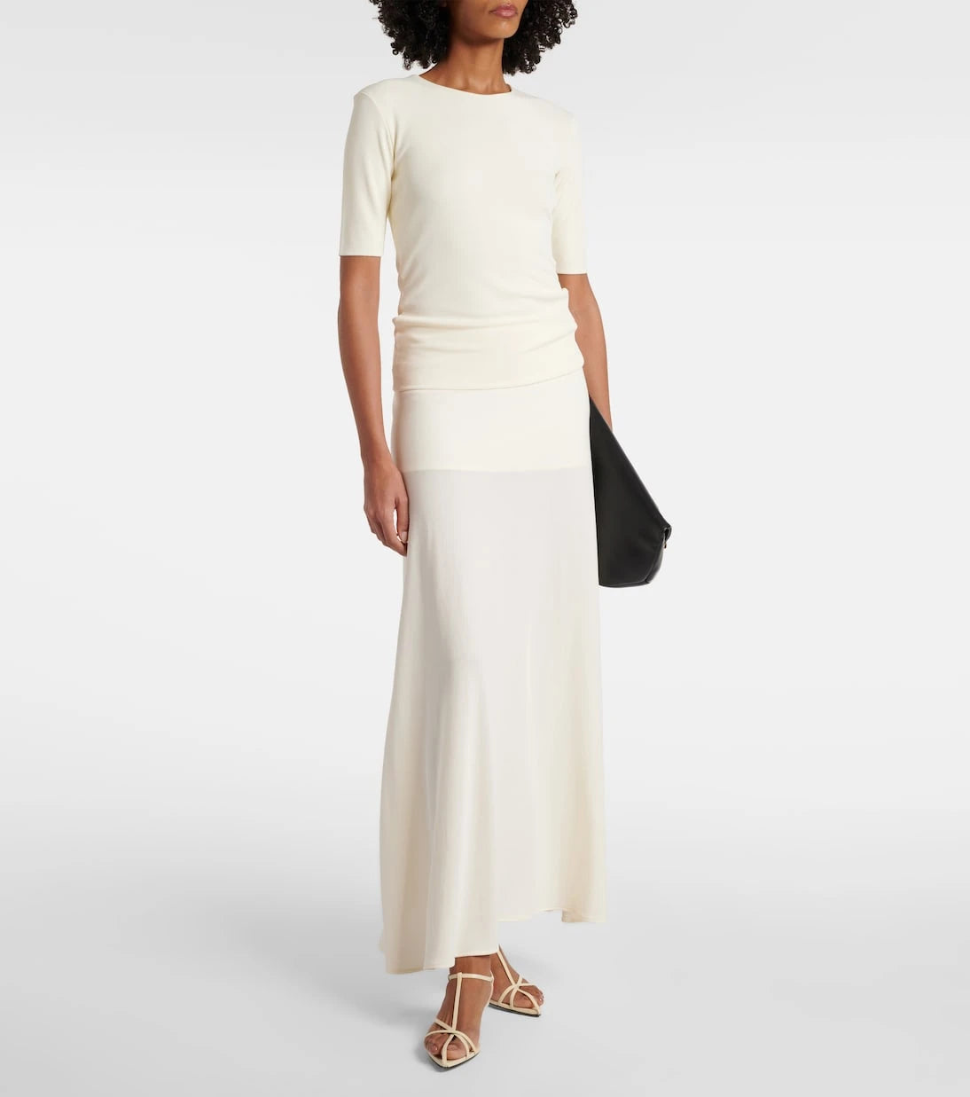 Jil Sander - Crêpe midi skirt