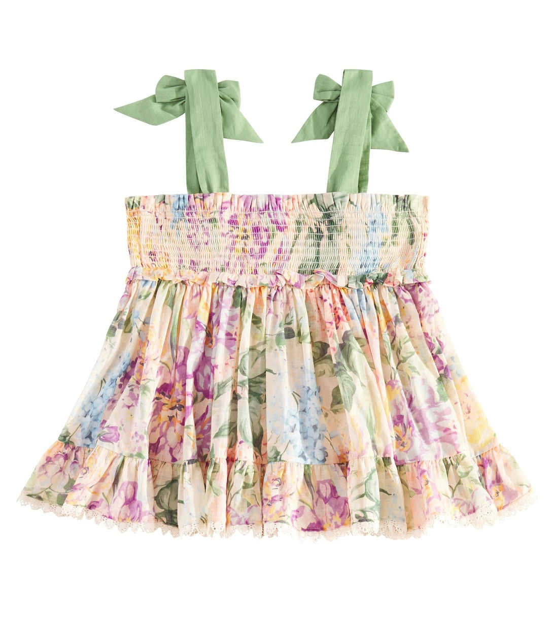 Zimmermann Kids - Halliday shirred floral cotton top