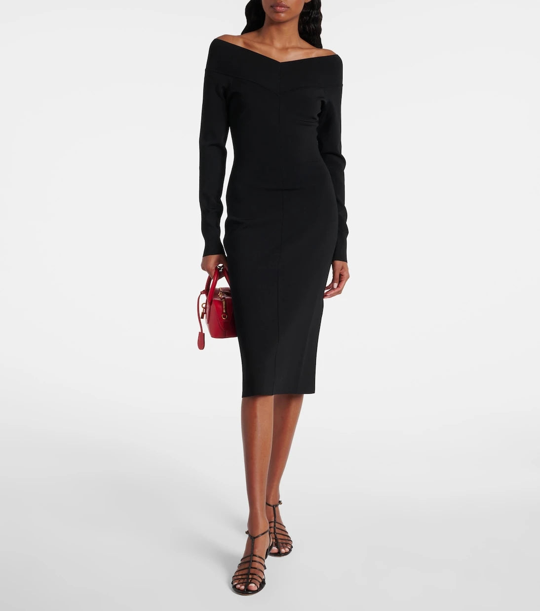 Stella McCartney - Off-shoulder jersey midi dress