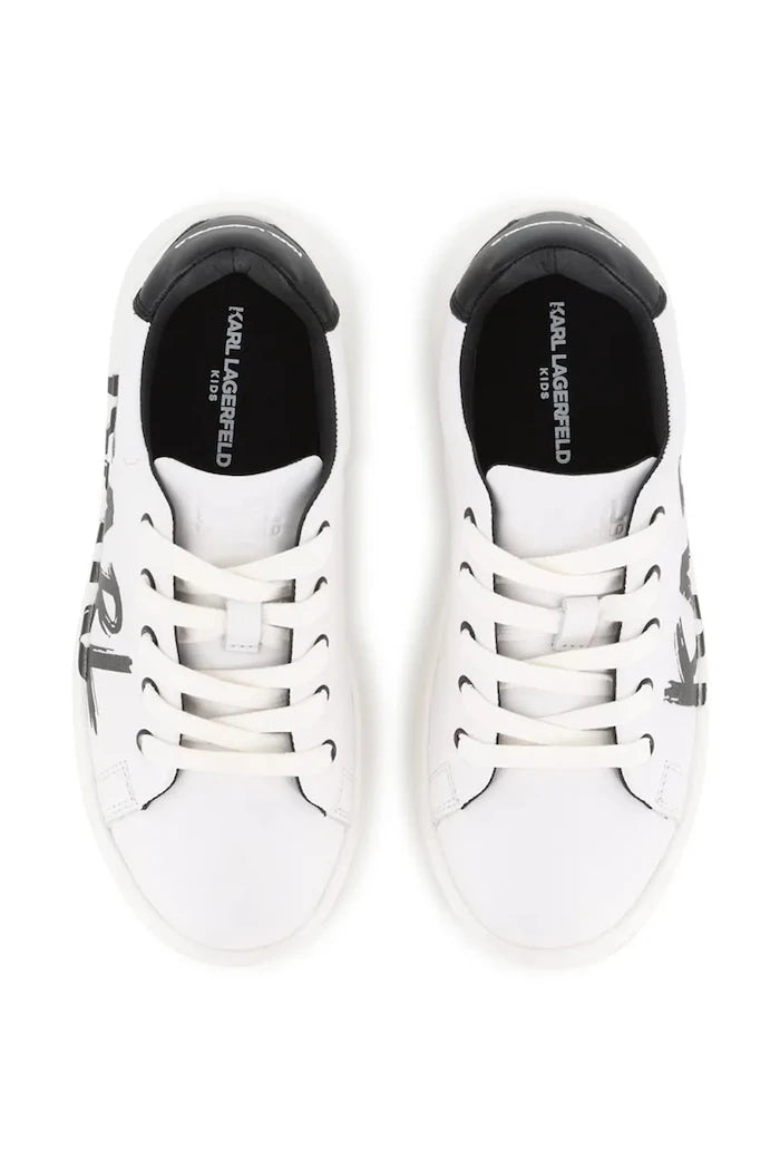Karl Lagerfeld çocuklar için deri sneakerlar