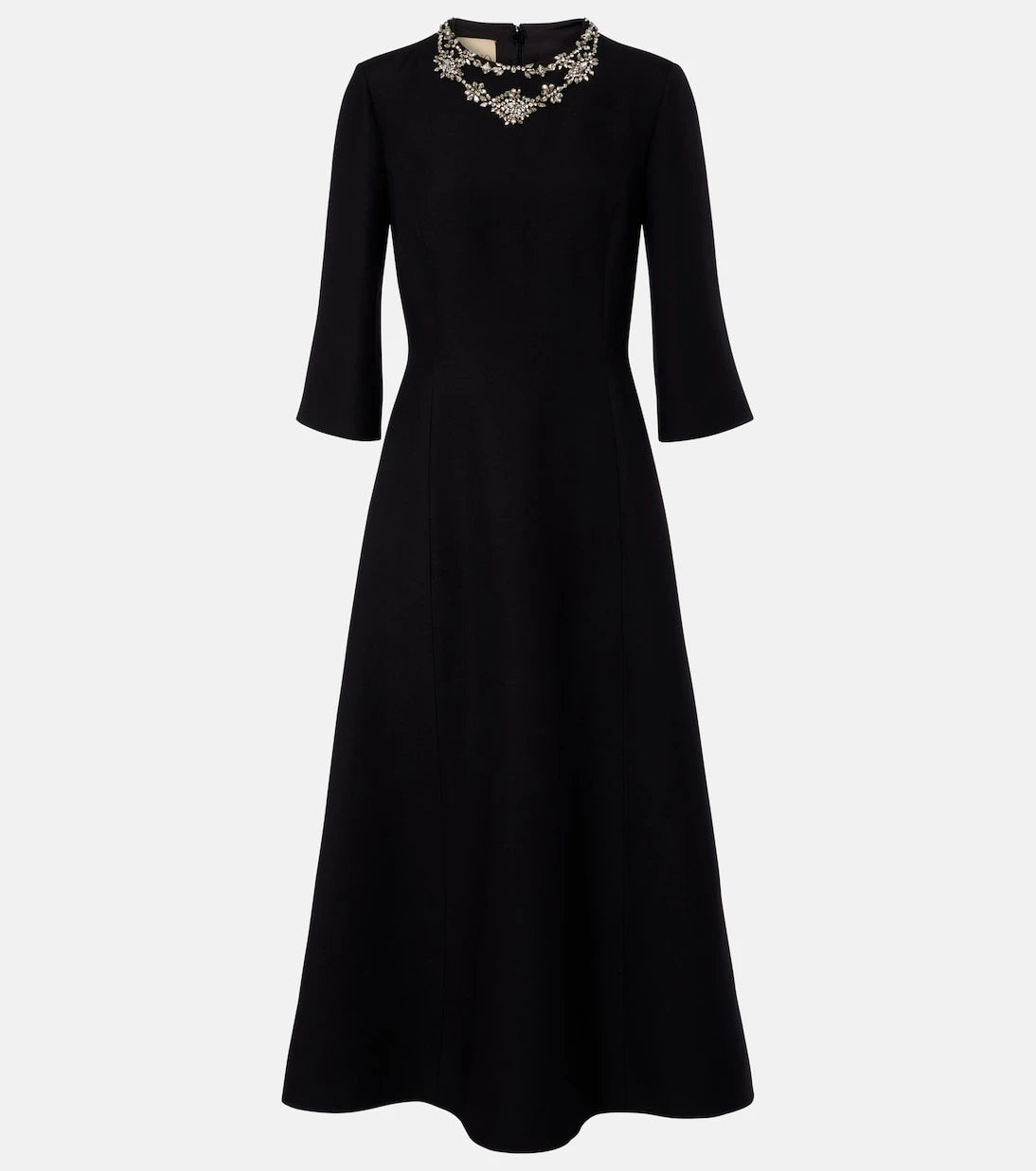 Valentino - Crepe Couture embellished midi dress