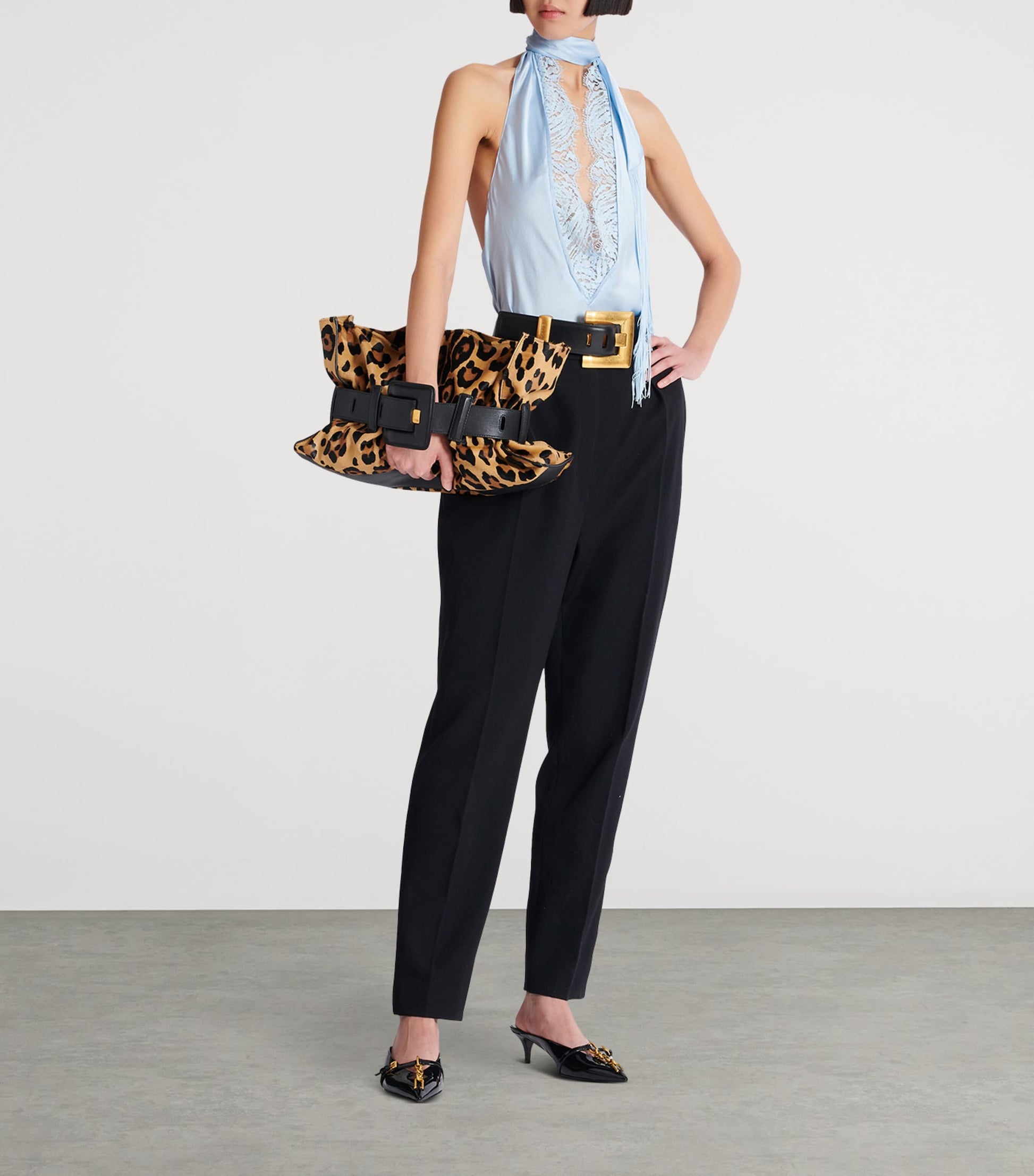 Medium Leopard Anthem Shoulder Bag WKS MULTI/ NOIR