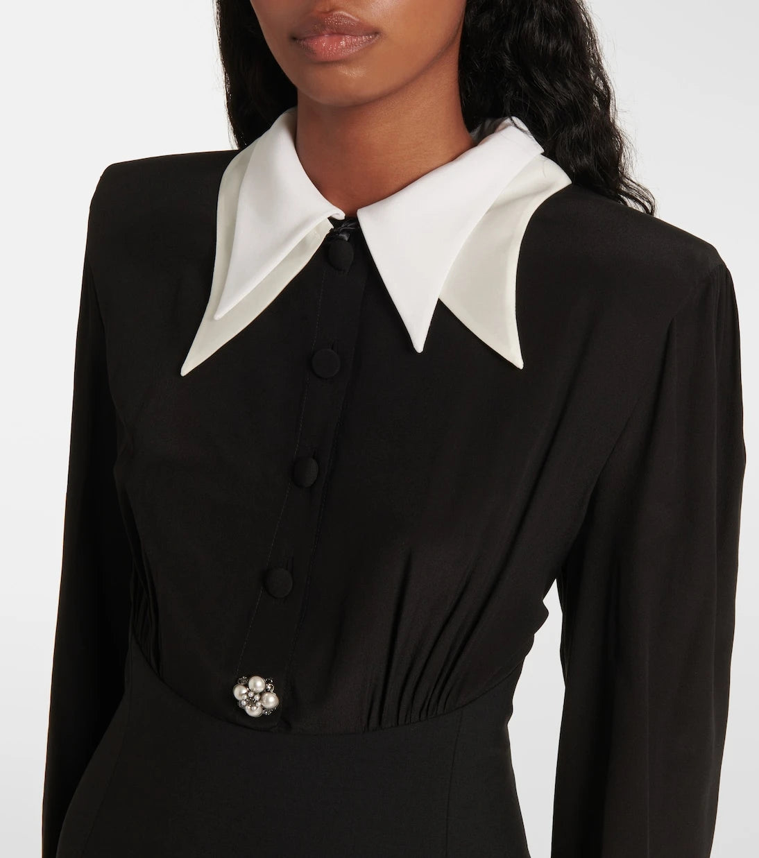 Versace - Silk and wool-blend minidress