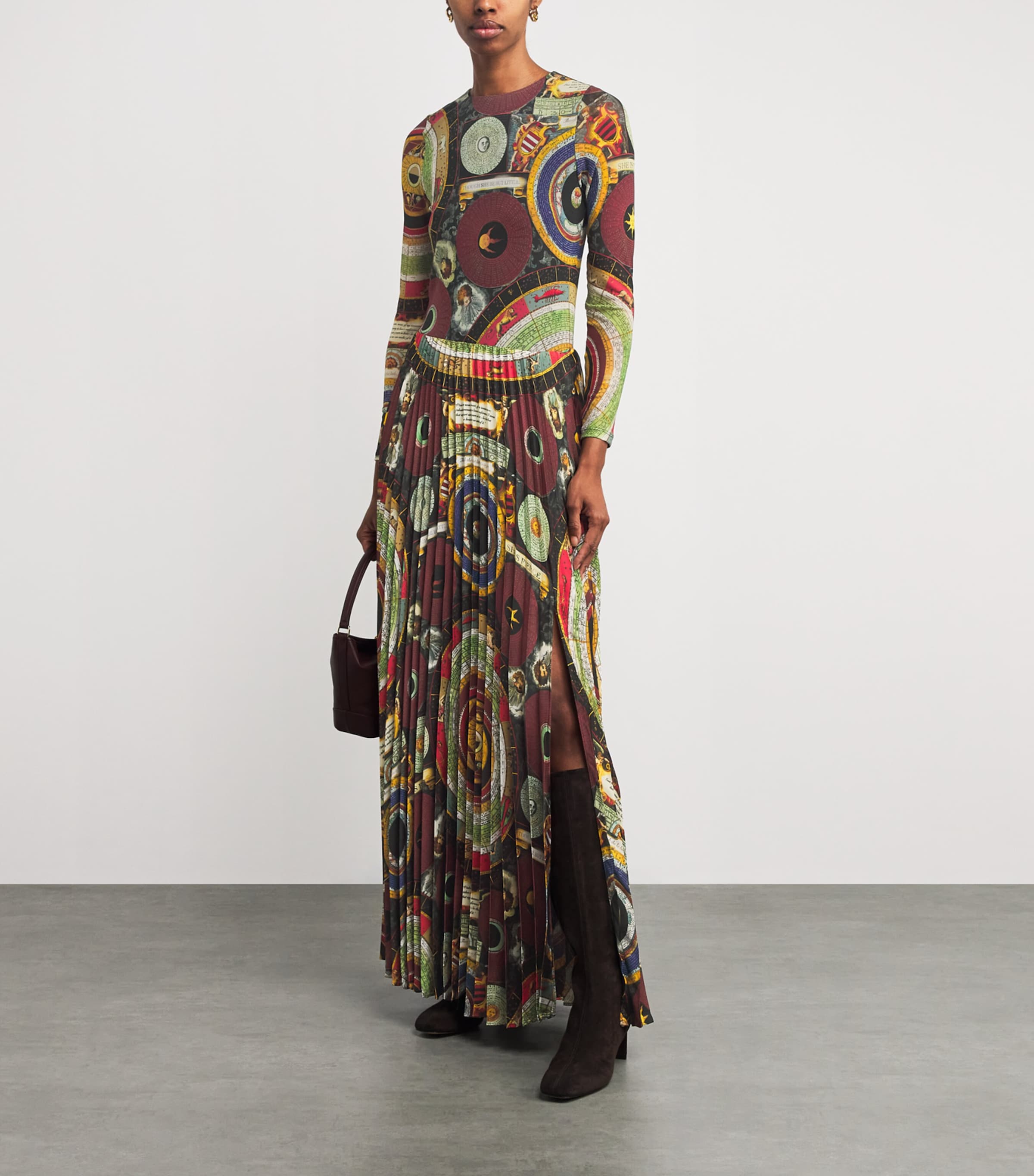 Alice+Olivia Multi Satin Ivey Maxi Dress