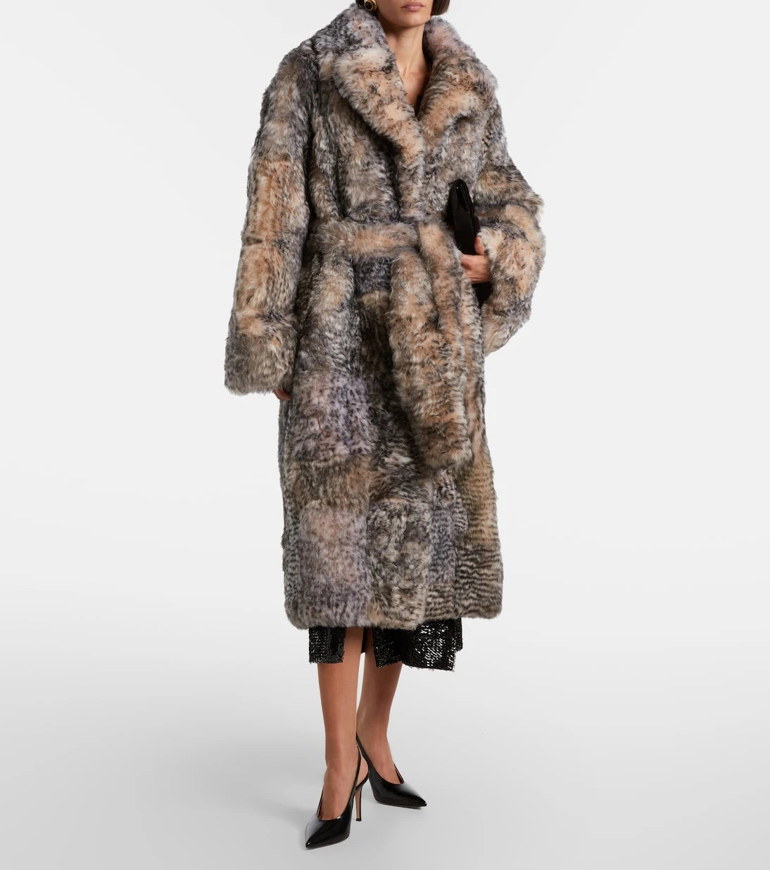 Jacques Wei - Shearling wrap coat