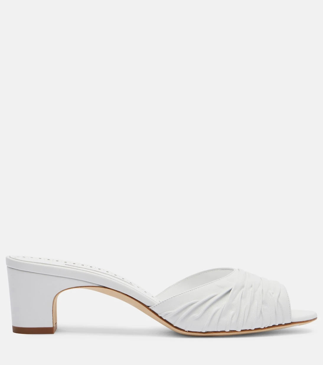 Manolo Blahnik - Piruabar 50 ruched leather mules