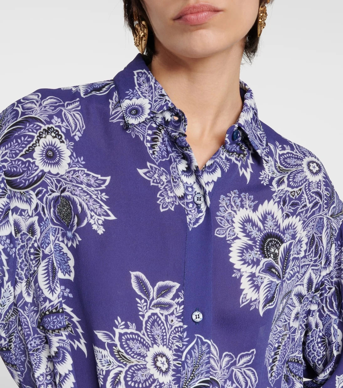 Etro - Printed shirt midi dress