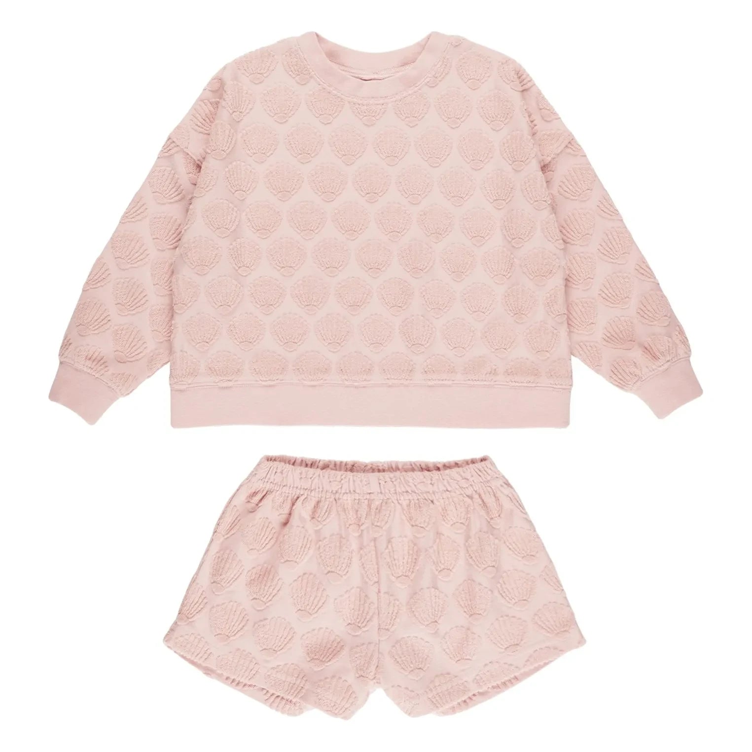 Rylee + Cru - Towelling Sweat and Short Set | Pale Pink