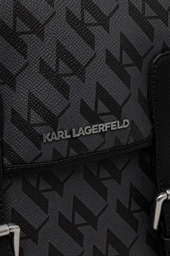 Karl Lagerfeld erkek suni deri şehir sırt çantası K/IKON