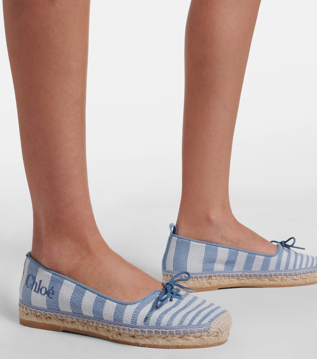 Chloé - Isla striped canvas espadrilles