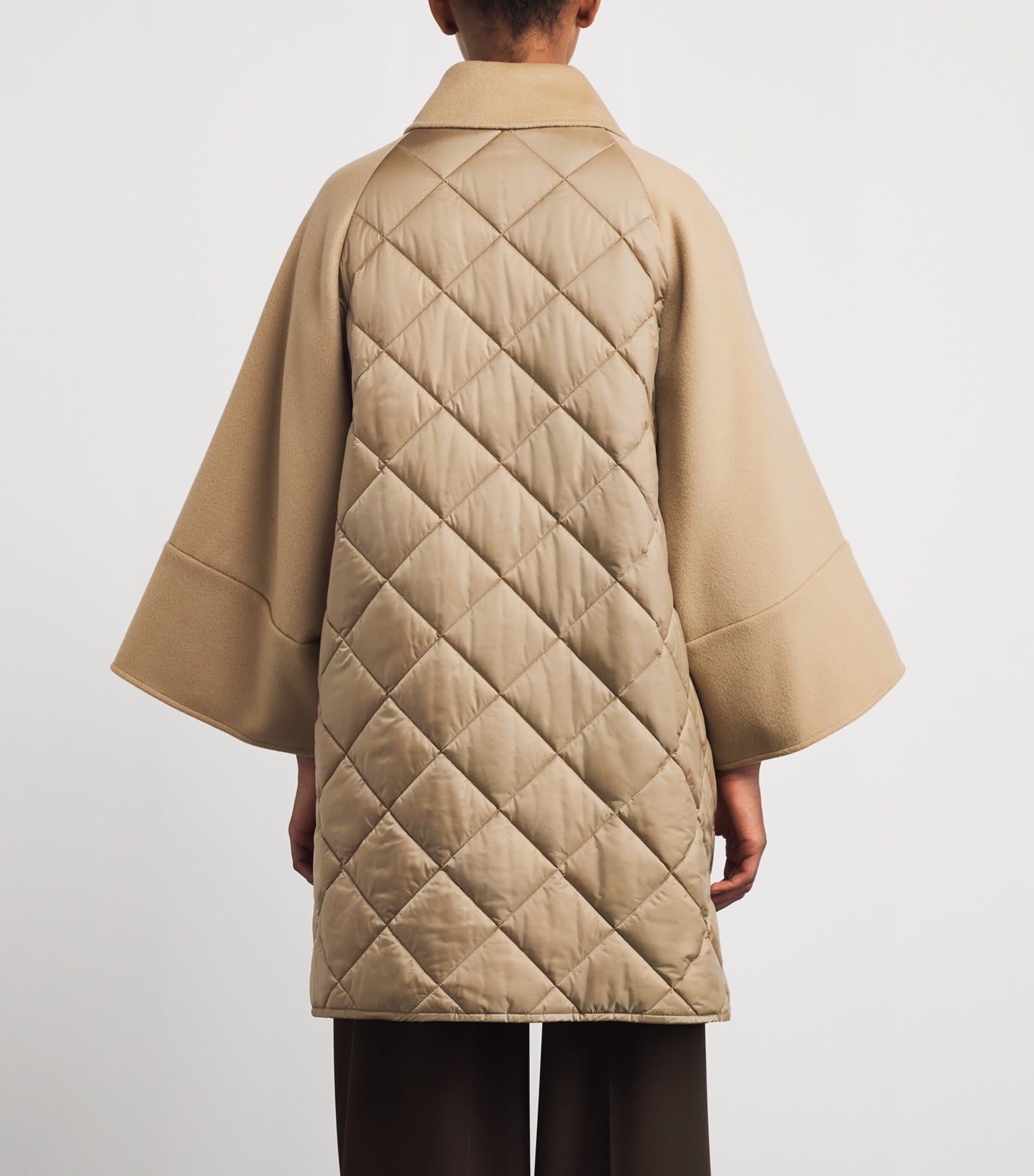 Weekend Max Mara Beige Wool-Blend Quilted Dolman Coat