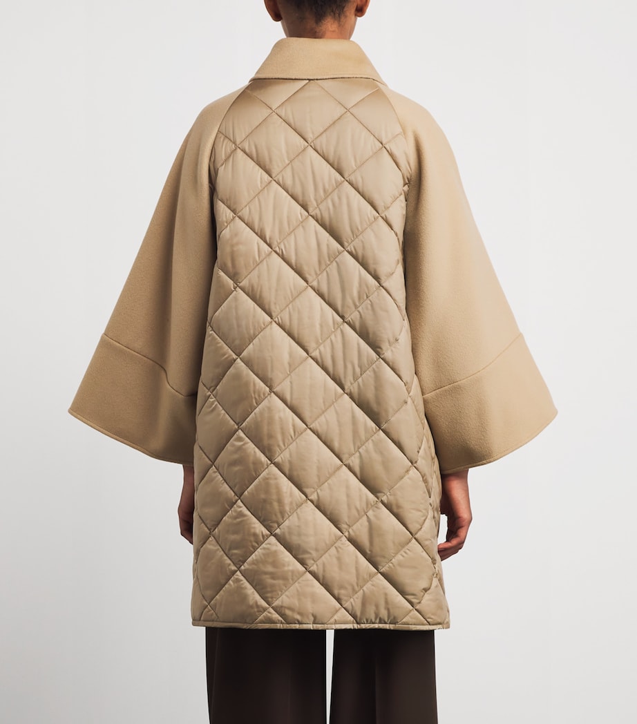 Weekend Max Mara Beige Wool-Blend Quilted Dolman Coat