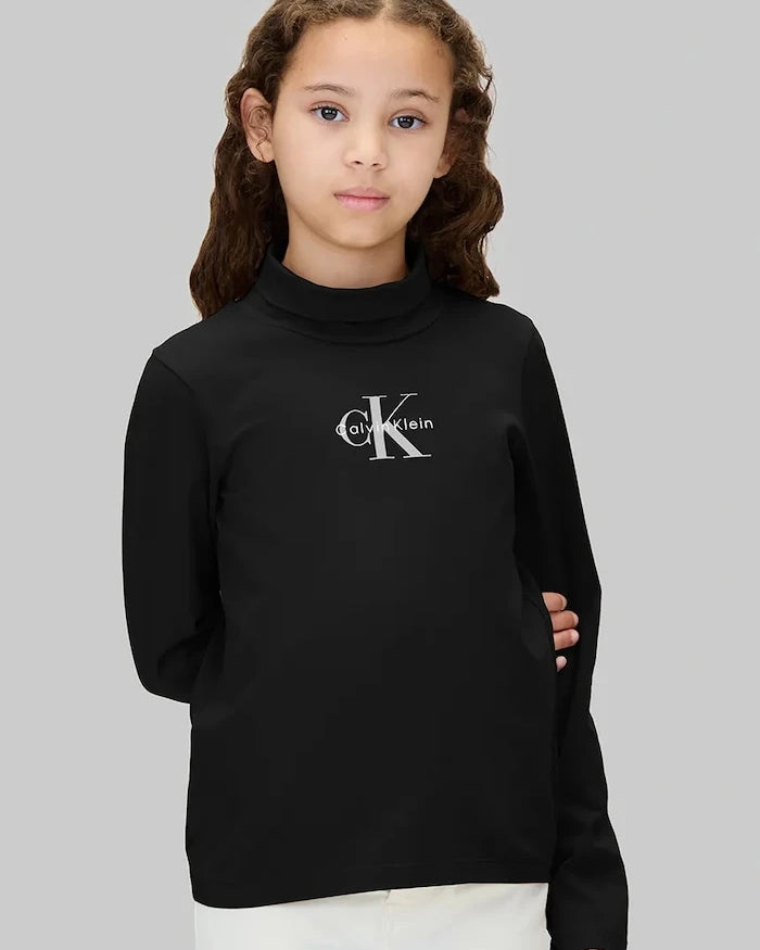 Pamuklu uzun kollu çocuk bluzu Calvin Klein Jeans