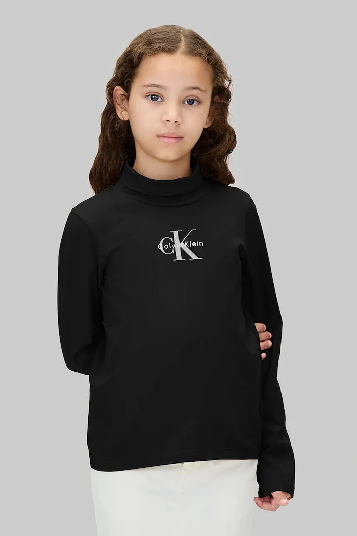 Pamuklu uzun kollu çocuk bluzu Calvin Klein Jeans