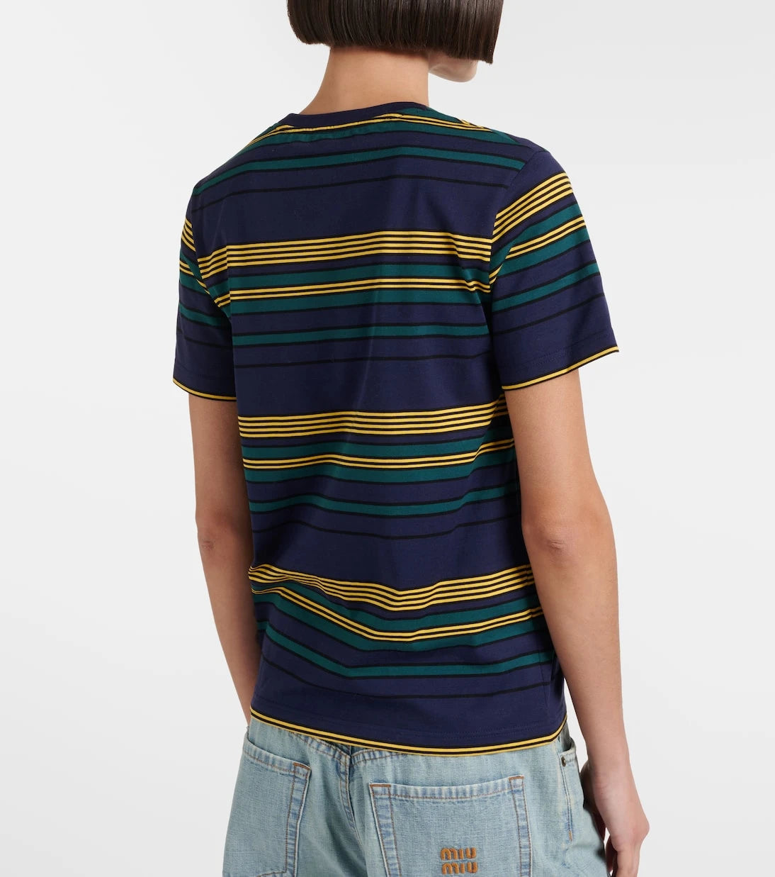 Miu Miu - Striped cotton jersey T-shirt