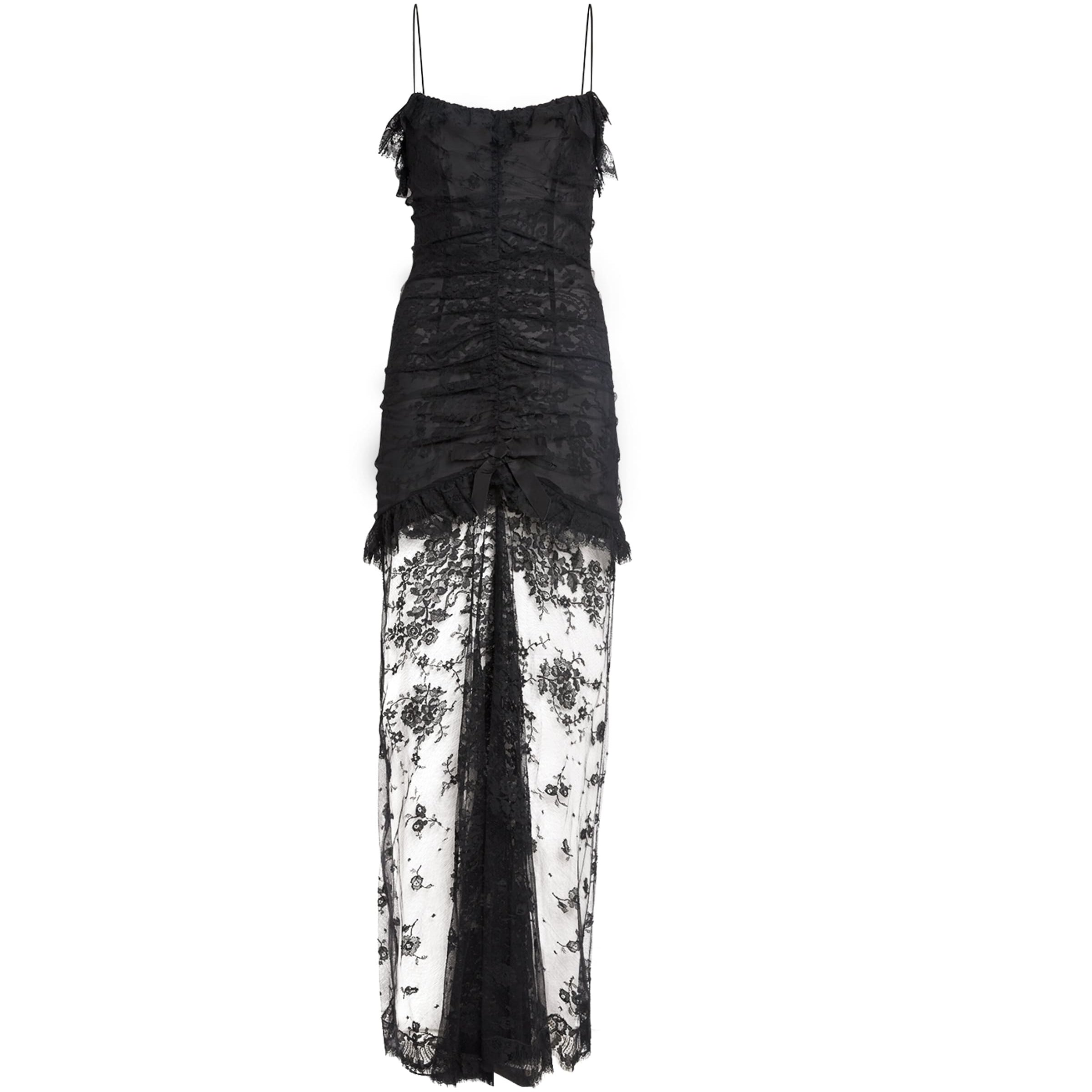 Lace Split-Skirt Maxi Dress