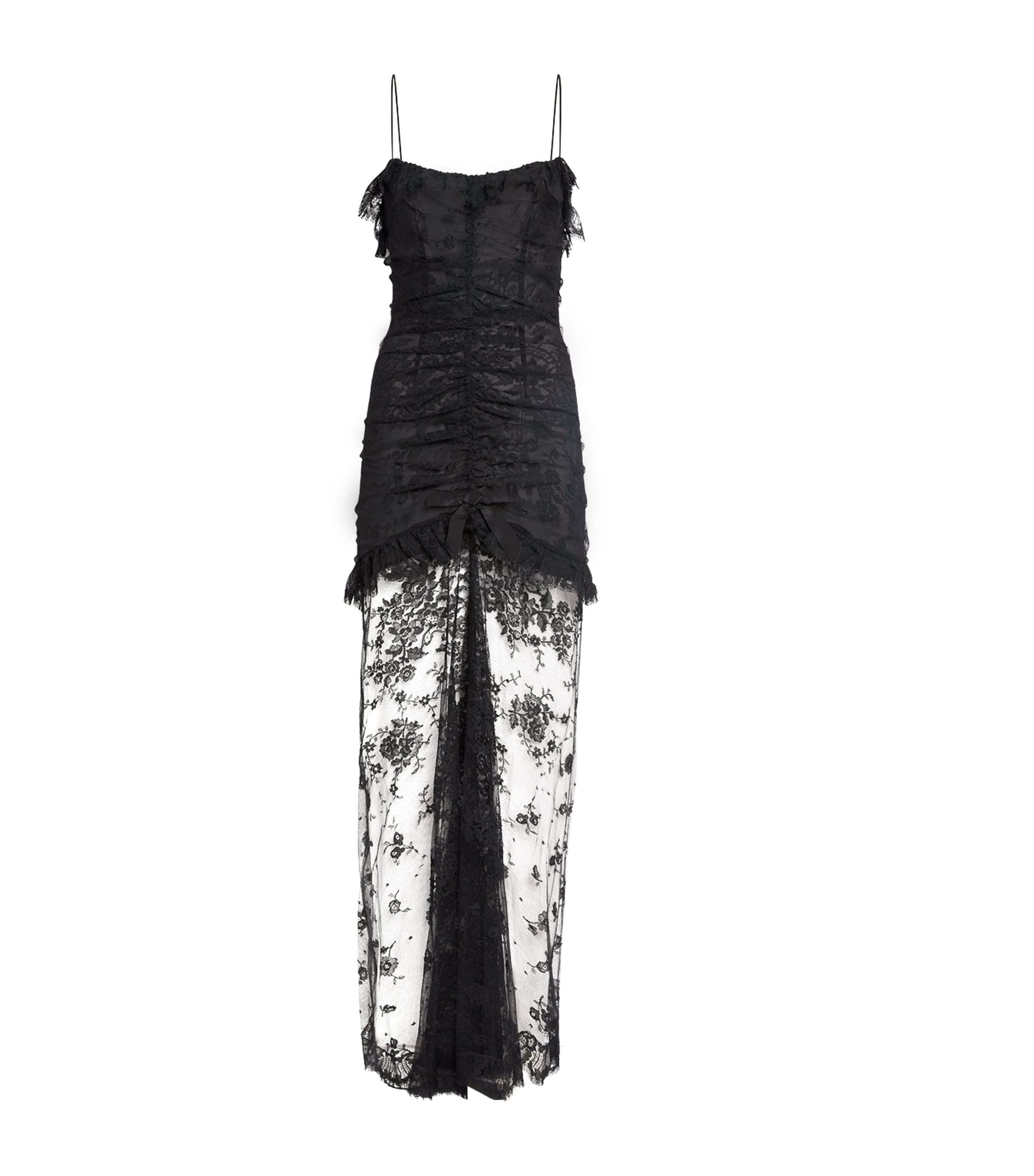 Lace Split-Skirt Maxi Dress
